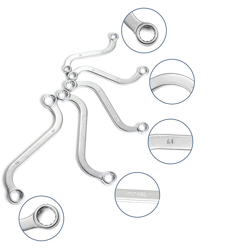 S-förmiger Doppelringschlüssel-Set (5-teilig)