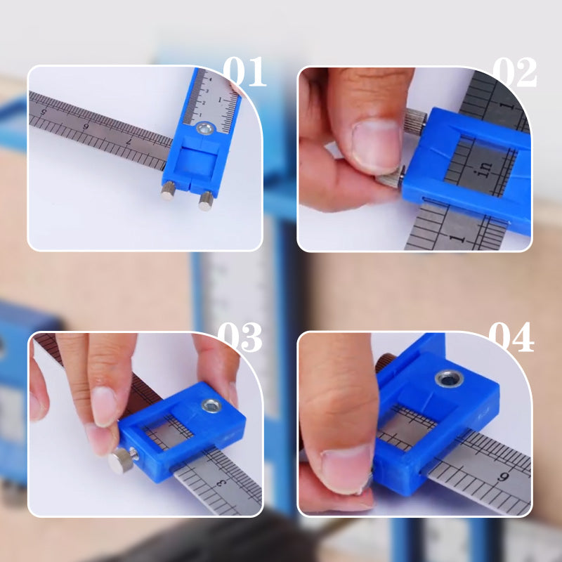 Verstellbare Vorrichtung für Schrankbeschläge für die Holzbearbeitung