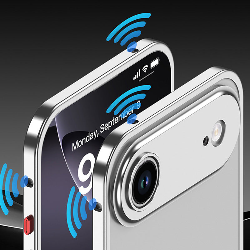 Metallrahmen-iPhone-Hülle mit Wärmeableitung und Seepferdchen-Schnallen-Design