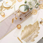 Hitzebeständiges 3D-Tischset 'Ahornblatt' mit Goldprägung, skandinavisch - PVC Untersetzer wasserfest & rutschfest