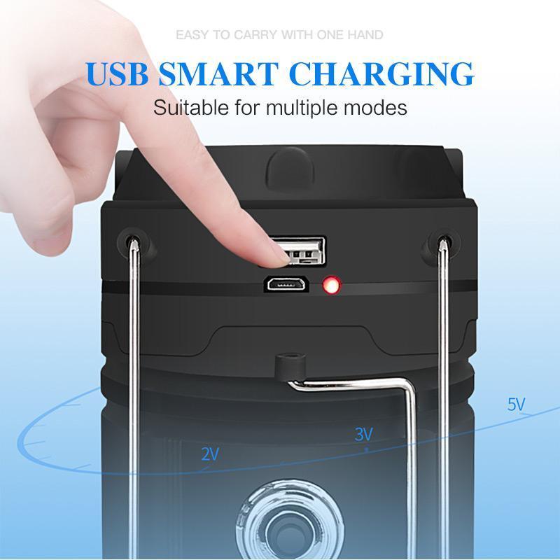 3-in-1-Campinglaterne mit LED-Flamme