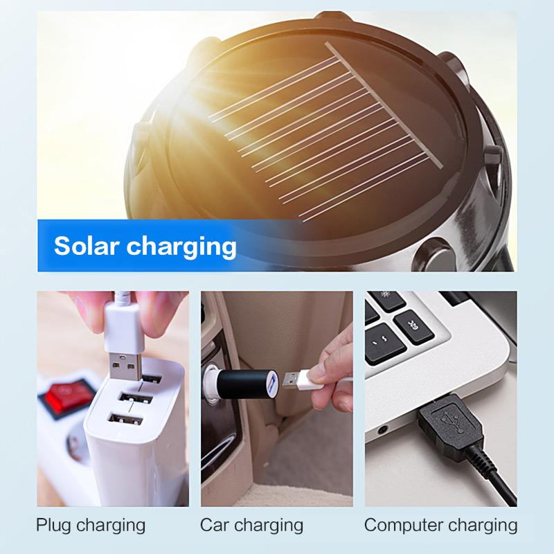 3-in-1-Campinglaterne mit LED-Flamme