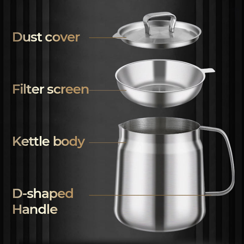 🌈🌈52 % Rabatt Höchste Qualität🥃🥃Multifunktionaler Ölfilterbehälter aus Edelstahl mit großem Fassungsvermögen