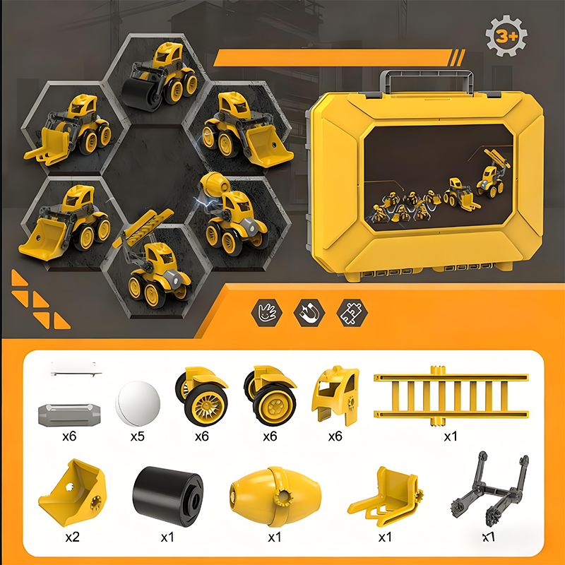 🎄 Magnetisches Fahrzeug-Bauset – Das ideale Weihnachtsgeschenk für kleine Baumeister 🚜