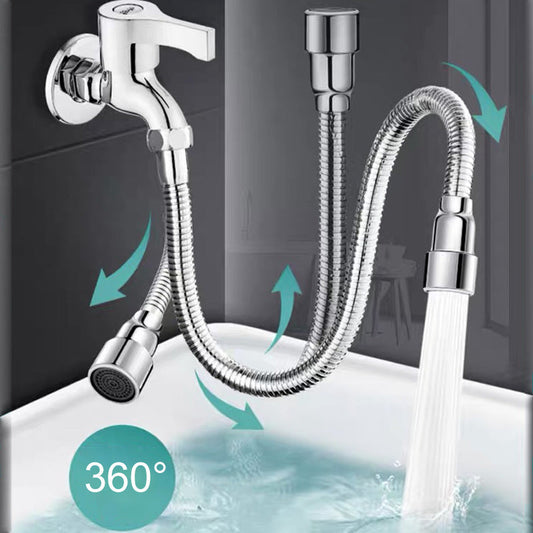 Flexible 360-Grad-Edelstahl-Wasserhahn-Verlängerung, spritzwassergeschützt