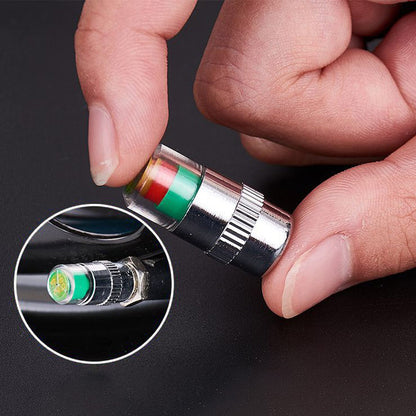 Reifendruck-Überwachungsventil mit Farbindikator – 4er Set