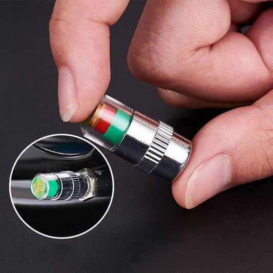 Reifendruck-Überwachungsventil mit Farbindikator – 4er Set