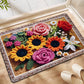 💐Absorbierende, rutschfeste, gestrickte Bodenmatte mit Blumenmuster✨