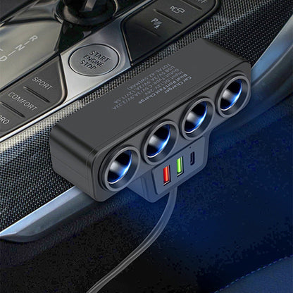 Smartes 4-fach KFZ-Ladegerät – Zigarettenanzünder mit 2 USB + PD, QC3.0 Schnellladung 🚗🔋