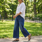 Damen Casual High-Rise Weitbeinjeans – 4 Farben