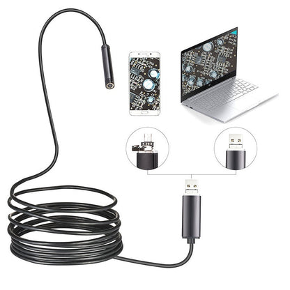 Wasserdichte USB-Endoskopkamera mit LED – IP67 | 5.5mm/7mm | 1-10m