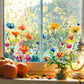 Bunter Blumenstrauß-Fensteraufkleber – Beidseitiger Druck