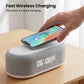 6-in-1 Kabellose Ladestation 15W - Bluetooth-Lautsprecher, Uhr, Wecker, Thermometer & Nachtlicht