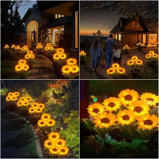 🌻 ☀️ Wasserdichte Solar-Sonnenblumenlichter – Realistische Blütenblätter, IP65 Wetterfest & 8-12h Automatisches Leuchten ✨