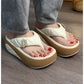Sommerliche Flip-Flops für Damen mit weicher Plateausohle und Farbblock-Design