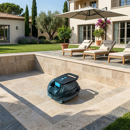 Kabelloser Poolroboter - Doppelmotor & 130 Min. Akkulaufzeit | IPX8, 80m², 5-faches Sicherheitssystem, 4000mAh