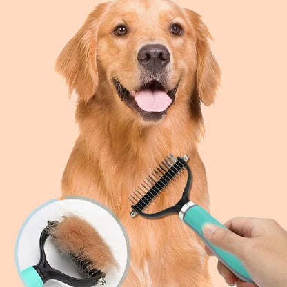 🐾 50% RABATT! 🧹 Doppelseitiger Fellpflege-Enthaarbürste für Haustiere – Effektive Entfernung Von Losehaar, Weiche Borsten & Perfekt Für Hunde & Katzen 🐶