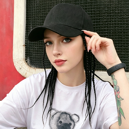 Baseballcap mit integrierten Zöpfen - 2-in-1 Perückenmütze & Realistischer Zopf-Look