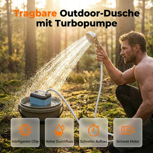 🚿🔋 50% RABATT! Kabelloser tragbarer Duschbooster – Selbstansaugend, USB-C aufladbar & vielseitig für Camping, Baustelle & Outdoor ✨