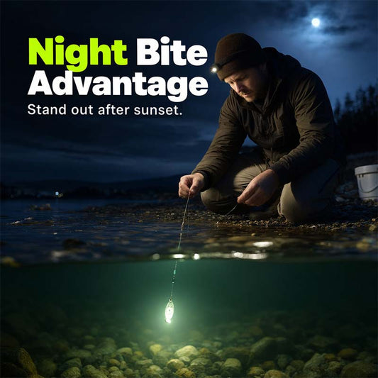 🎣💡 Angel-LED-Leuchte – wasserdicht, extrahell für Nachtangeln 🌊🔦 Kompakt, clip-on, 4 Farben, Ködersichtbarkeit verbessern – ideal für Boot & Ufer.