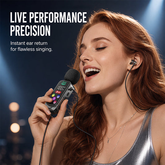🎤🔊📶 Bluetooth Karaoke Headset mit sicherem Kragenfederclip, leichtes drahtloses Gesangsheadset für Live & Unterricht