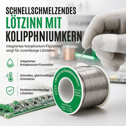 Weichlotdraht mit Flussmittel zum Metalllöten